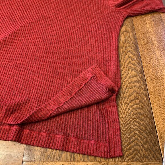 Chico’s Zenergy Sz 1 US 8/10 Sweater Ribbed Cowl Neck Red/Black Heather Tunic - Picture 9 of 10